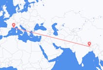 Flug frá Bhadrapur, Mechi, Nepal til Toulon, Frakklandi