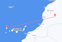 モロッコのワルザザートから、スペインのラ・パルマ島までのフライト