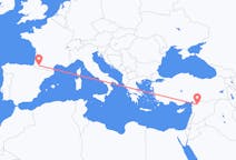 Flyg från Aleppo, Syrien till Pau, Frankrike