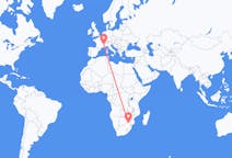 Vluchten van Polokwane, Limpopo, Zuid-Afrika naar Grenoble, Frankrijk