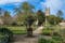 Photo of Path and plantation University of Oxford botanic gardens, UK.