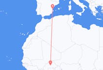 Flyreiser fra Ouagadougou, til Valencia