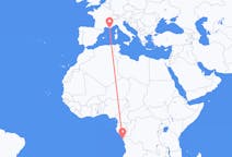 Flyrejser fra Cabinda, Angola til Toulon, Frankrig