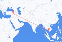 Lennot Phú Quốcistä, Vietnam Diyarbakiriin, Turkki