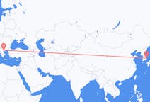 Lennot Pohangista, Etelä-Korea Thessalonikiin, Kreikka