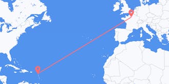 เที่ยวบินจากแอนติกาและบาร์บูดาไปยัง ฝรั่งเศส