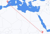 Flyreiser fra Addis Abeba, til Valencia