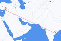 Lennot Rajahmundrysta, Intia Hatayn maakuntaan, Turkki