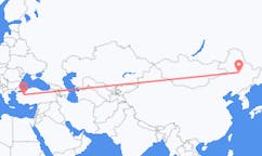 Lennot Daqingista, Kiina Kütahyaan, Turkki