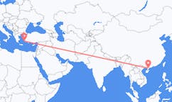 Lennot Zhanjiangista, Kiina Lerosille, Kreikka