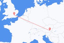 Flyrejser fra London til Graz