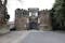 photo of entrance to Skipton Castle on a grey cloudy day in Craven, North Yorkshire, England.