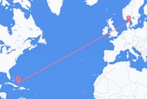 Lennot Crooked Islandilta, Bahama Aalborgiin, Tanska