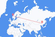Flyg från Harbin, Kina till Kristiansund, Norge