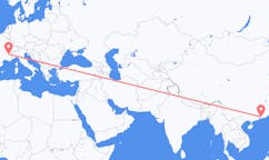 Flyrejser fra Huizhou, Kina til Grenoble, Frankrig