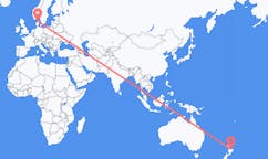 Flyg från Whakatane, Nya Zeeland till Ålborg, Danmark