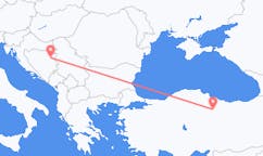 Lennot Tuzlasta, Bosnia ja Hertsegovina Tokatille, Turkki