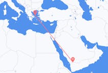 Lennot Najranista, Saudi-Arabia Skyrosille, Kreikka