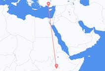 Flyreiser fra Jinka, Etiopia til Gazipaşa, Tyrkia
