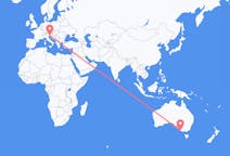 Flyrejser fra Mount Gambier, Australien til Trieste, Italien
