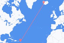Flights from Nevis to Reykjavík