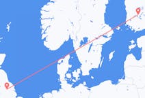 핀란드 탐페레에서 출발해 영국 리즈로(으)로 가는 항공편