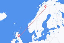 Flyrejser fra Kiruna til Edinburgh