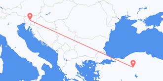 Flyg från Turkiet till Slovenien