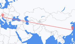 Flug frá Ningbo, Kína til Trieste, Ítalíu