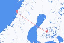 Lennot Sandnessjøenistä, Norja Jyväskylään, Suomi