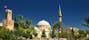 photo of Tekeli Mehmet Pasa mosque in sunny morning in Antalya, Turkey.