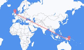 Lennot Papua-Uudesta-Guineasta Englantiin