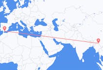 Flyreiser fra Myitkyina, til Malaga