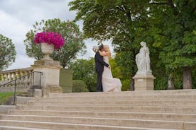 París Lúxemborg Garden brúðkaupsheit endurnýjunarathöfn með myndatöku