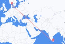 Flug frá Hambantota, Srí Lanka til Álaborgar, Danmörku