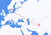 Loty z Śrinagar, Indie do Vaxjö, Szwecja