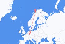 Lennot Bardufossilta, Norja Frankfurtiin, Saksa