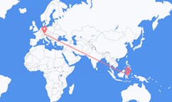 Vluchten van Luwuk, Indonesië naar Memmingen, Duitsland