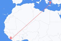 Flyrejser fra Monrovia til Santorini
