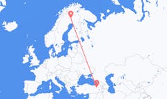 Voos de Pajala, Suécia para Erzurum, Turquia