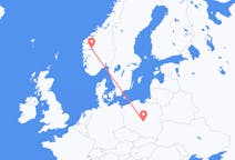 Voos de Sogndal, Noruega para Łódź, Polônia