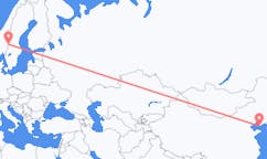 Lennot Dalianista, Kiina Rörbäcksnäsiin, Ruotsi