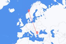 Flyg från Trondheim, Norge till Kavala Prefecture, Grekland