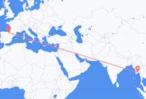 Flyg från Rangoon, Myanmar (Burma) till Vitoria, Spanien