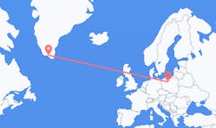Voos de Narsaq, Groenlândia para Bydgoszcz, Polônia
