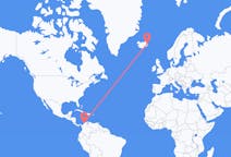 Flyrejser fra Cartagena, Colombia til Egilsstaðir, Island