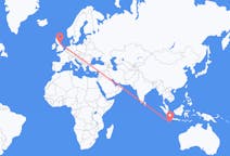 Flyrejser fra Shire of Christmas Island til Newcastle upon Tyne