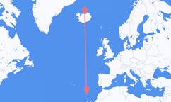 Loty z Funchal, Portugalia do Akureyri, Islandia