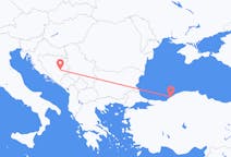 Lennot Sarajevosta, Bosnia ja Hertsegovina Zonguldakille, Turkki