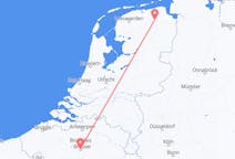 ベルギーのブリュッセルから、オランダのフローニンゲンまでのフライト
